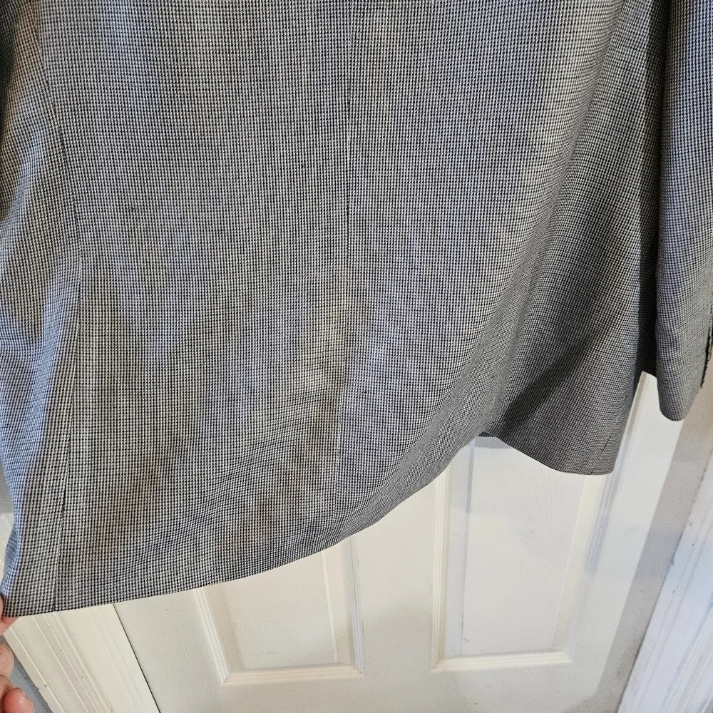 Ralph Ralph Lauren Silk Blue Gray Houndstooth Print Sport Coat Blazer Size 40R